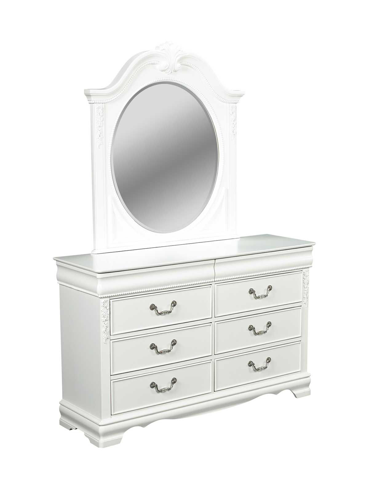 white dresser with mirror