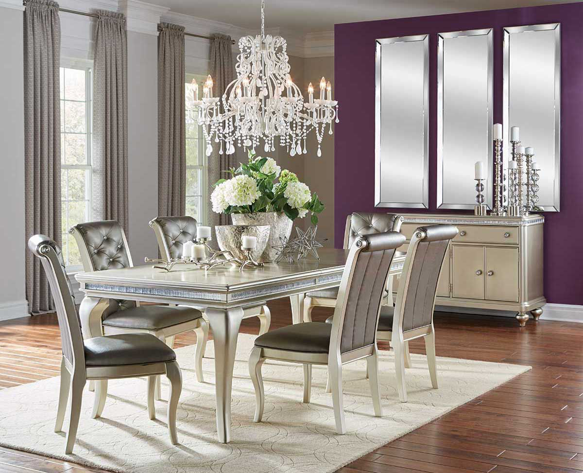 hefner silver 5 piece dining set