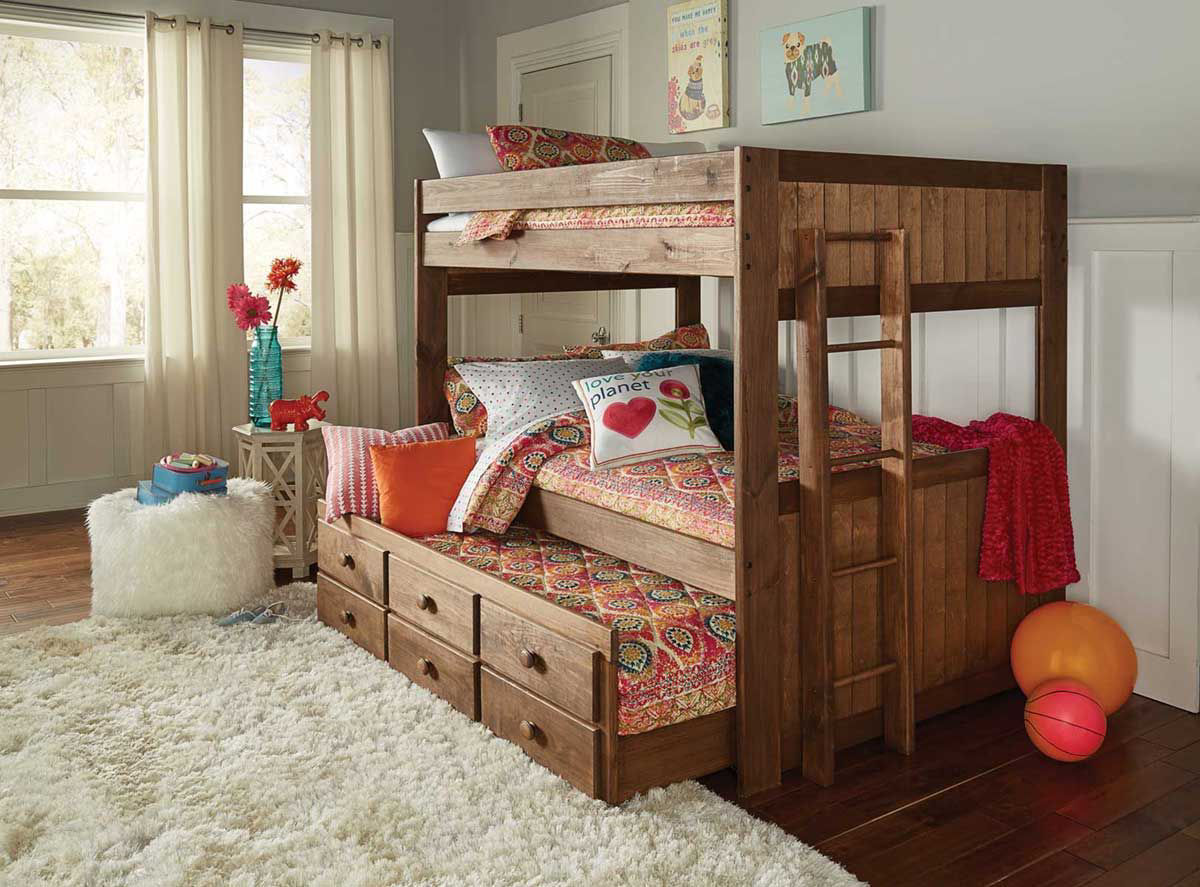 BAYLEE FULL BUNK BED W/ TRUNDLE | Badcock Home Furniture &more