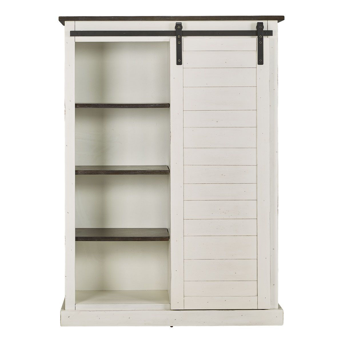 Owens Farmhouse Sliding Barn Door Storage Hutch Brushed White - Saracina  Home