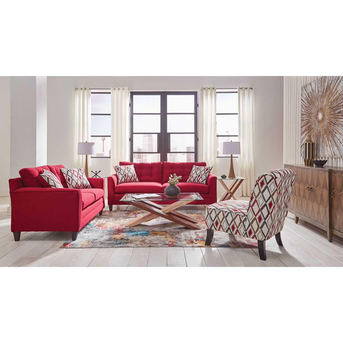 HALEY RED ACCENT CHAIR Badcock Furniture &more