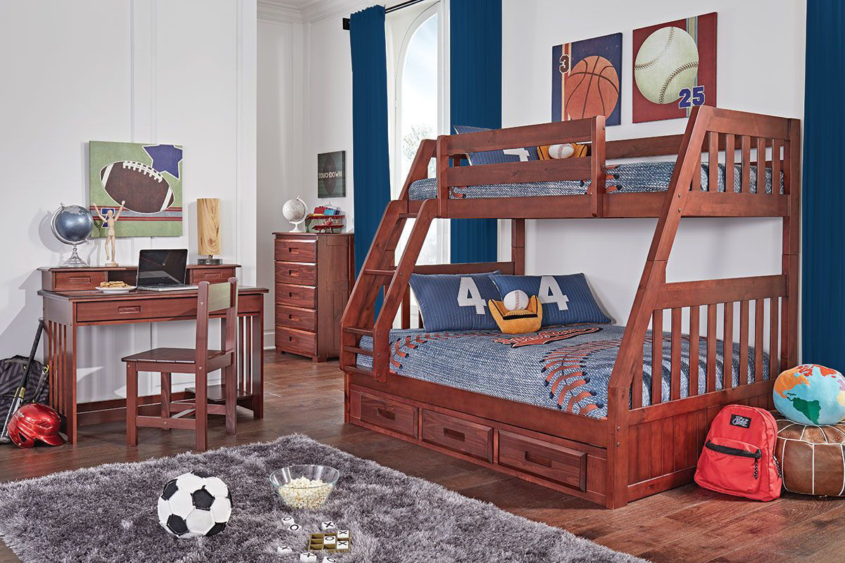 twin over full bunk bed with stairs