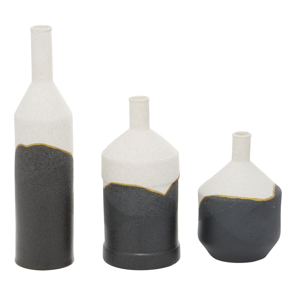 Picture of BLACK CERAMIC VASE SET OF 3