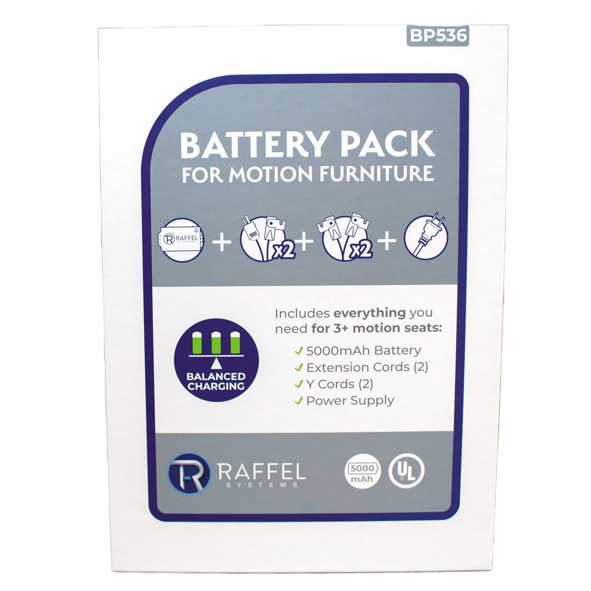 Picture of RAFFEL BATTERY PACK BP536 RECHARGEABLE FOR 3+ MOTION SEATS