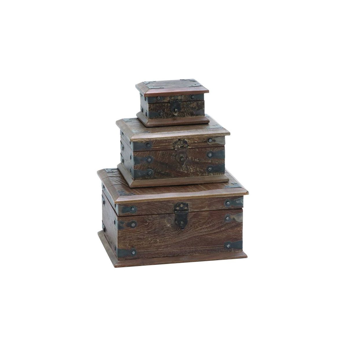 Picture of BROWN RECLAIMED WOOD BOX SET OF 3