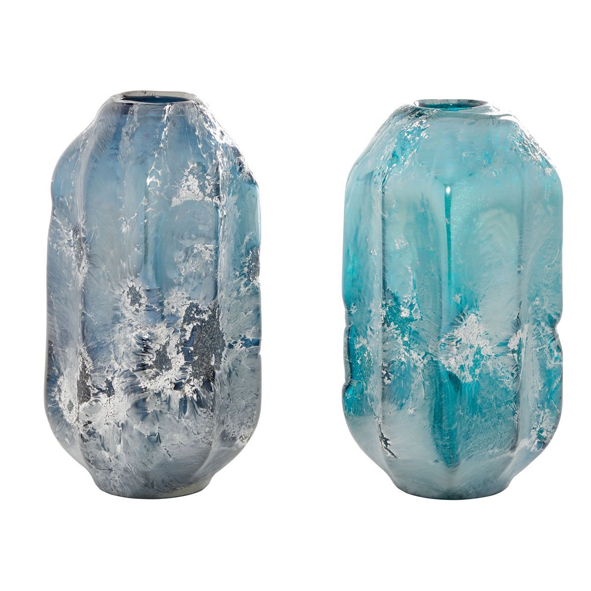 Picture of BLUE GLASS VASE SET OF 2