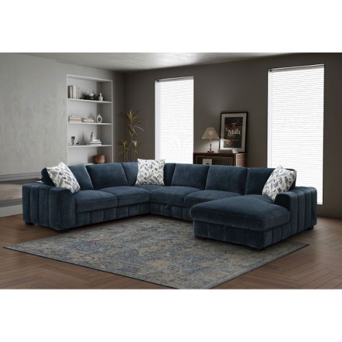 Picture of OASIS NAVY 4PC SECTIONAL WITH SLEEPER & STORAGE