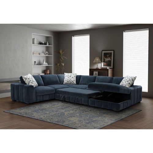 Picture of OASIS NAVY 4PC SECTIONAL WITH SLEEPER & STORAGE