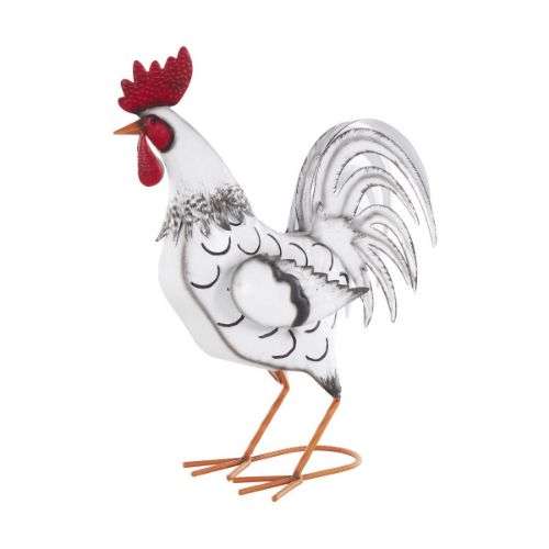 Picture of WHITE METAL ROOSTER