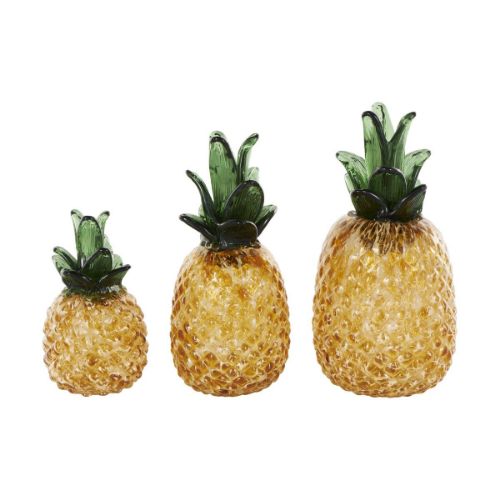 Picture of GLASS PINEAPPLE SET OF 3