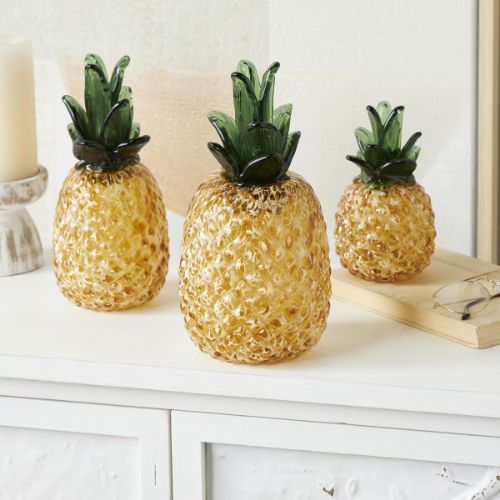 Picture of GLASS PINEAPPLE SET OF 3