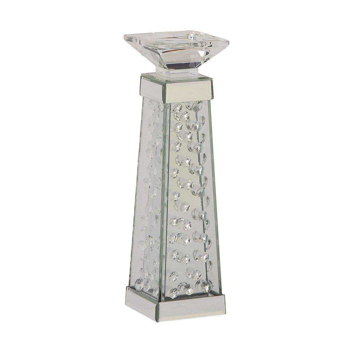 Picture of SMALL GLASS MIRROR CRYSTAL CANDLE HOLDER