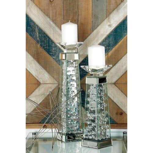 Picture of SMALL GLASS MIRROR CRYSTAL CANDLE HOLDER