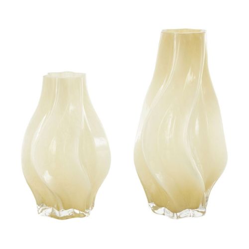 Picture of YELLOW GLASS VASE SET OF 2