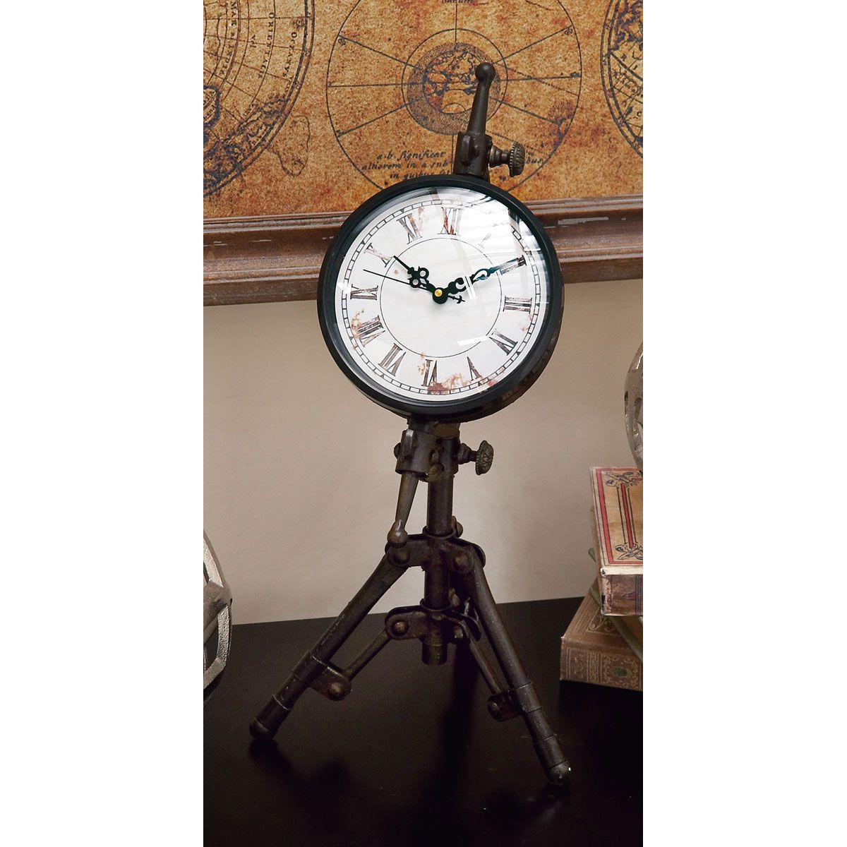 Picture of BLACK METAL TRIPOD CLOCK