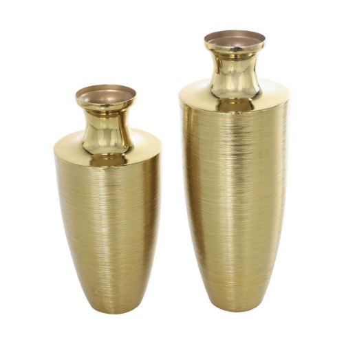 Picture of GOLD METAL VASE SET OF 2