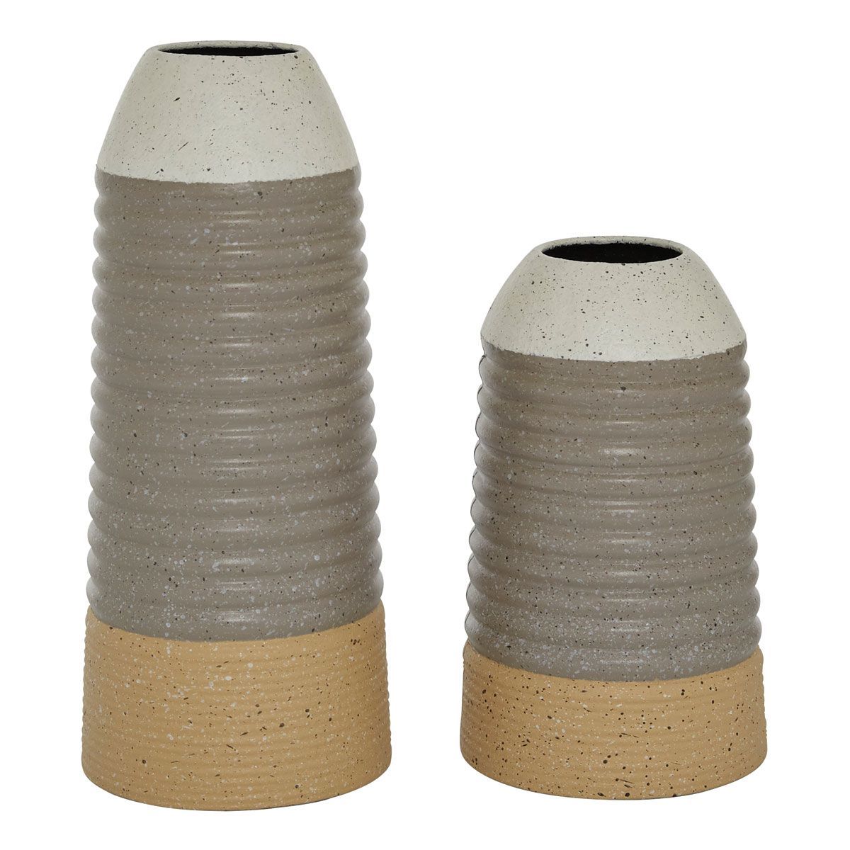 Picture of GREY METAL VASE SET OF 2